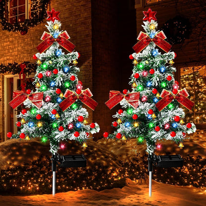 50%🔥🎄Christmas Cedar Solar Lights and Christmas Balls