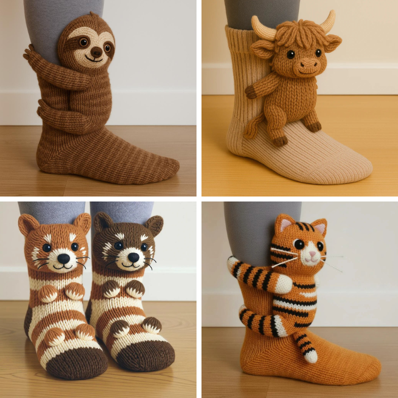 Sloth+Highland Cow+Red Panda+Cat